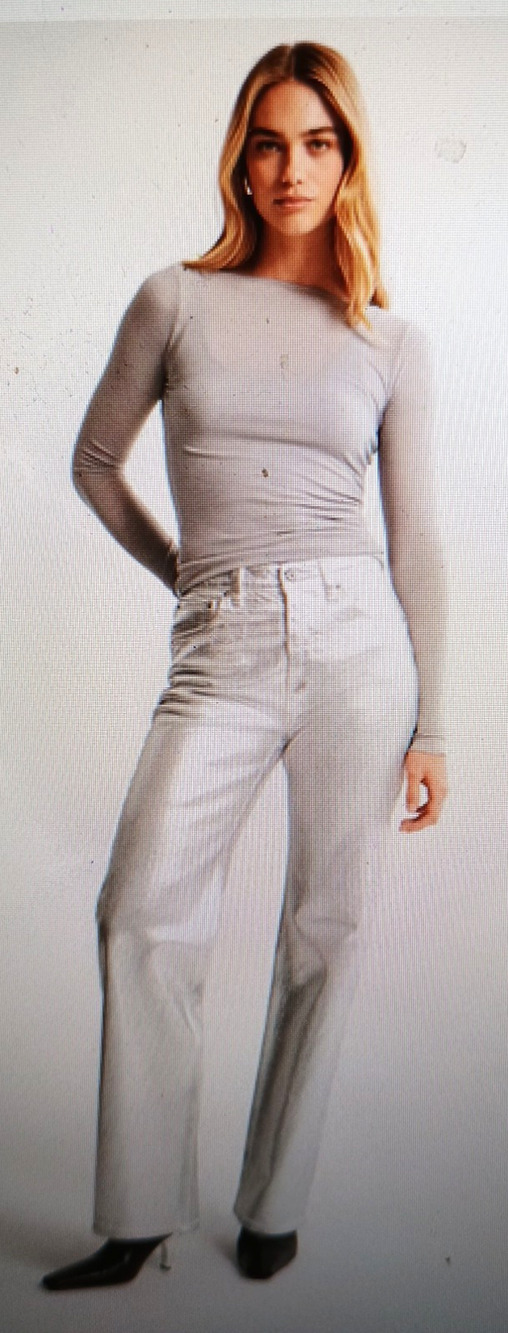 Abercrombie & Fitch Ultra High Rise 90s Straight Silver Vegan Leather Pants 6 28